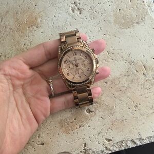 Michael Kors Bronze-Tone Watch with Crystal Accents